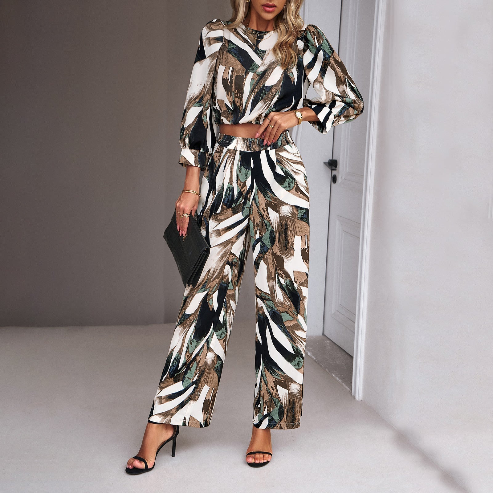 Fall Casual Printing sets Two Piece Set