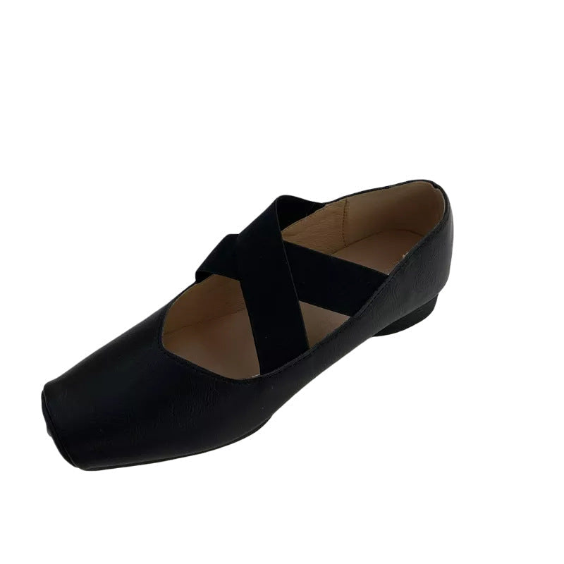 Popular Retro Soft Grandma Square Toe