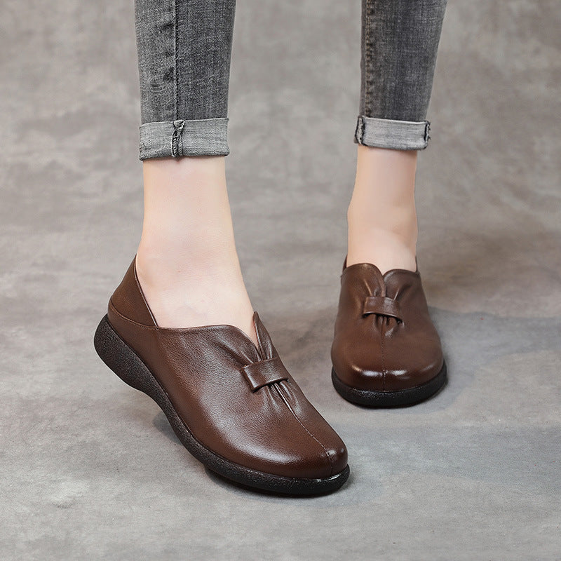 Women's Genuine Soft Bottom Mom Flat Leisure Men's Shoes