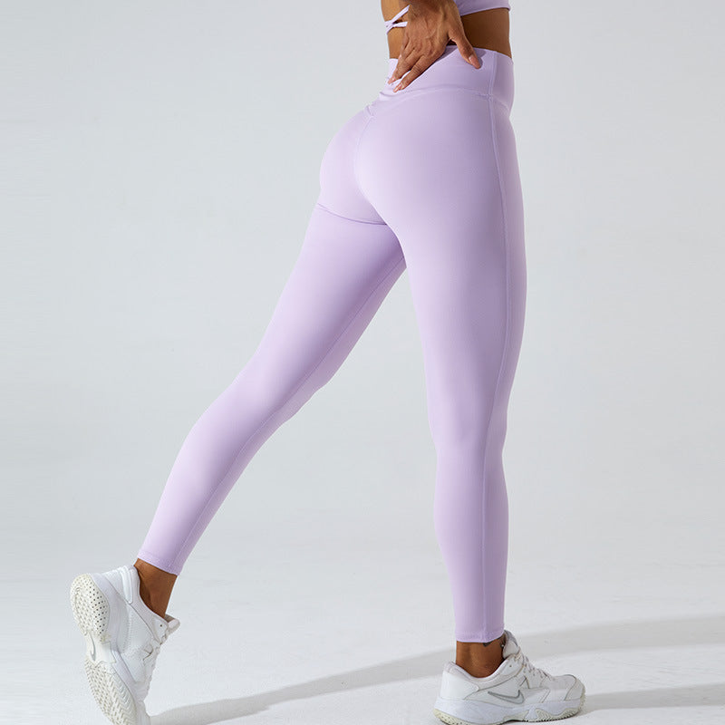 High Waist Belly Contracting Yoga Pants Peach Hip Raise Skinny Sports Pants Quick Drying Outdoor Running Fitness Pants