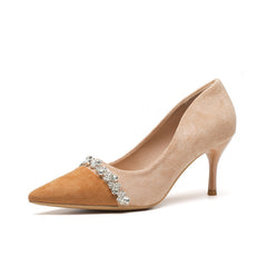 Damen Französisch High Summer Kleine Farbblock Spitz