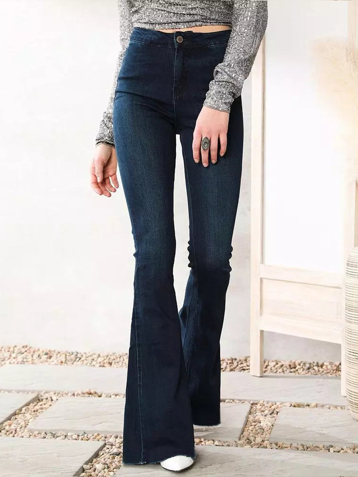 Slim Fit Stretch Flared Pants Jeans Jeans