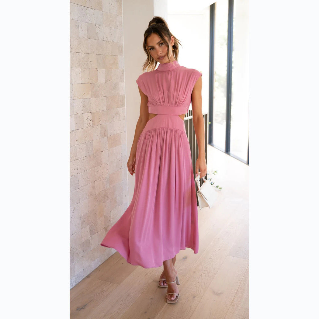 Sweet Street – StCollar – Kurzes, einfarbiges Maxikleid