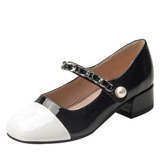 Damen Mary Jane Sommer Kleine Farblich passende Wort