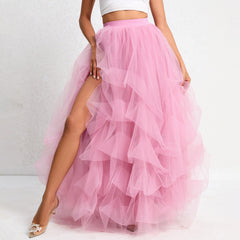 High-End-Laufstegrock Mesh Pettiskirt Geburtstag Fotografie Rock Party Brautjungfer Kleid Rock
