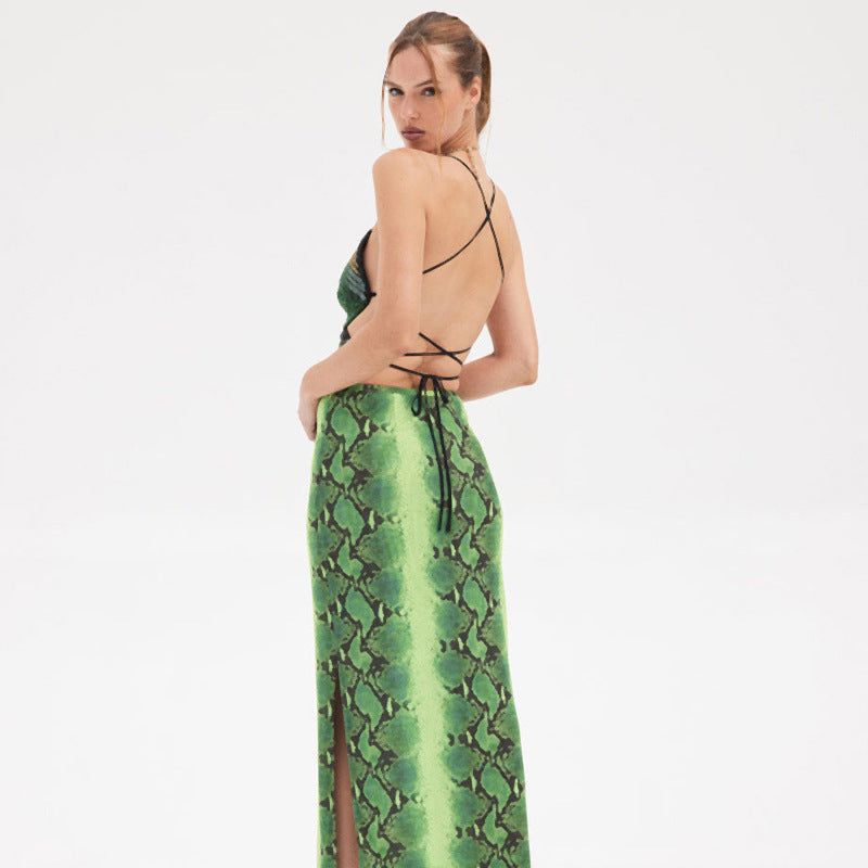 Halter Strap Bare Back Short Butterfly Top
