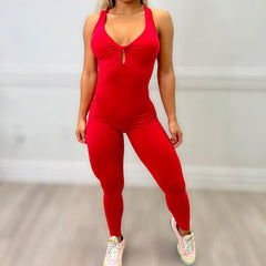 Jumpsuit One Piece Yoga Sleeveless Workout Running Sportswear Stretch Tight Training Wear