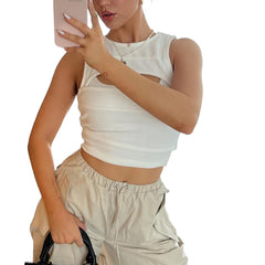 Hollow Out Cutout Vest All Matching Short Cropped Outfit Top Outerwear