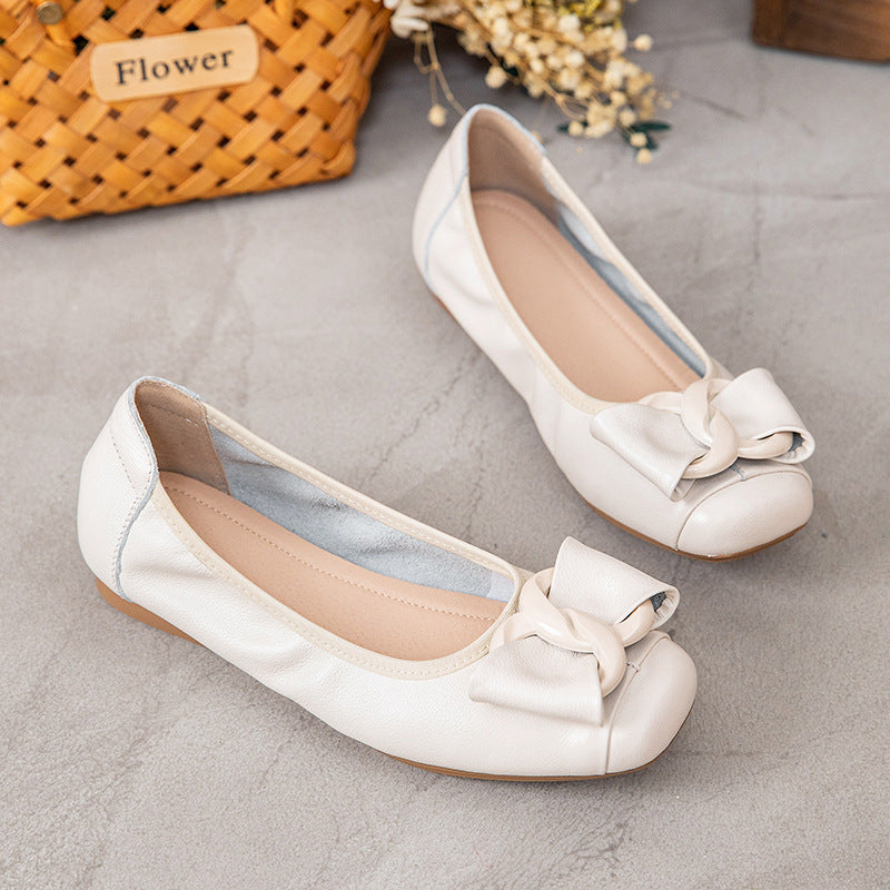 Women's Mouth Pumps Slip-on Genuine Soft Bottom