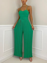 spring/Strap Pleated Belt Slim Fit Bodysuit