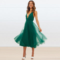 Cami-Kleid Mesh Elegantes Kleid Brautjungfernkleid