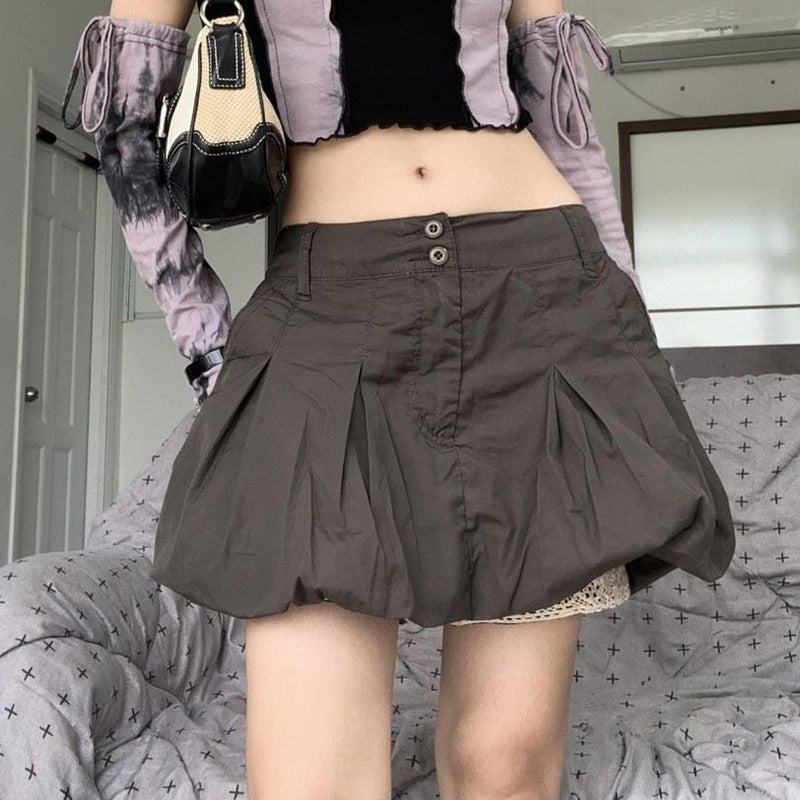 Street Trendy Workwear Pleated Bud Sheath Skirt