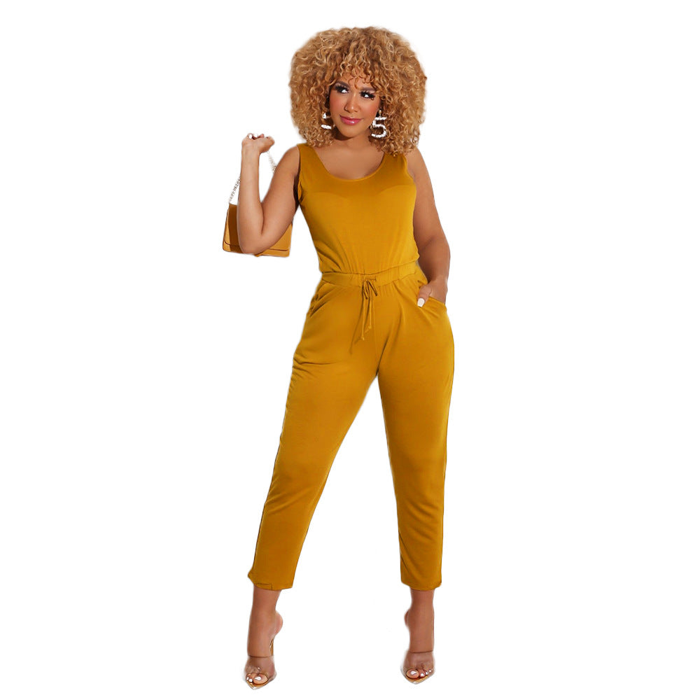 Body une pièce sans manches de couleur unie coupe slim