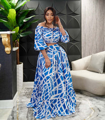 Printing Mopping Beach Bohemian Two Piece Set