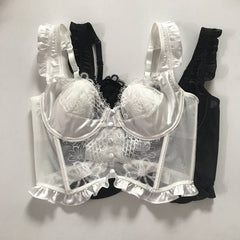 Lace Bra Soft Steel Ring Boning Corset Boning Corset Beauty Back Vest Rabbit Ear Cup Bra Underwear