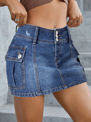 Denim Skirt Eaby High Waist Slim Fit Denim Skirt