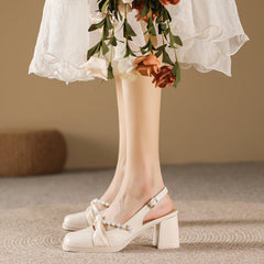 Chunky Platform Closed Toe White Shallow Mouth