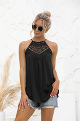 Lace Stitching Halter Top