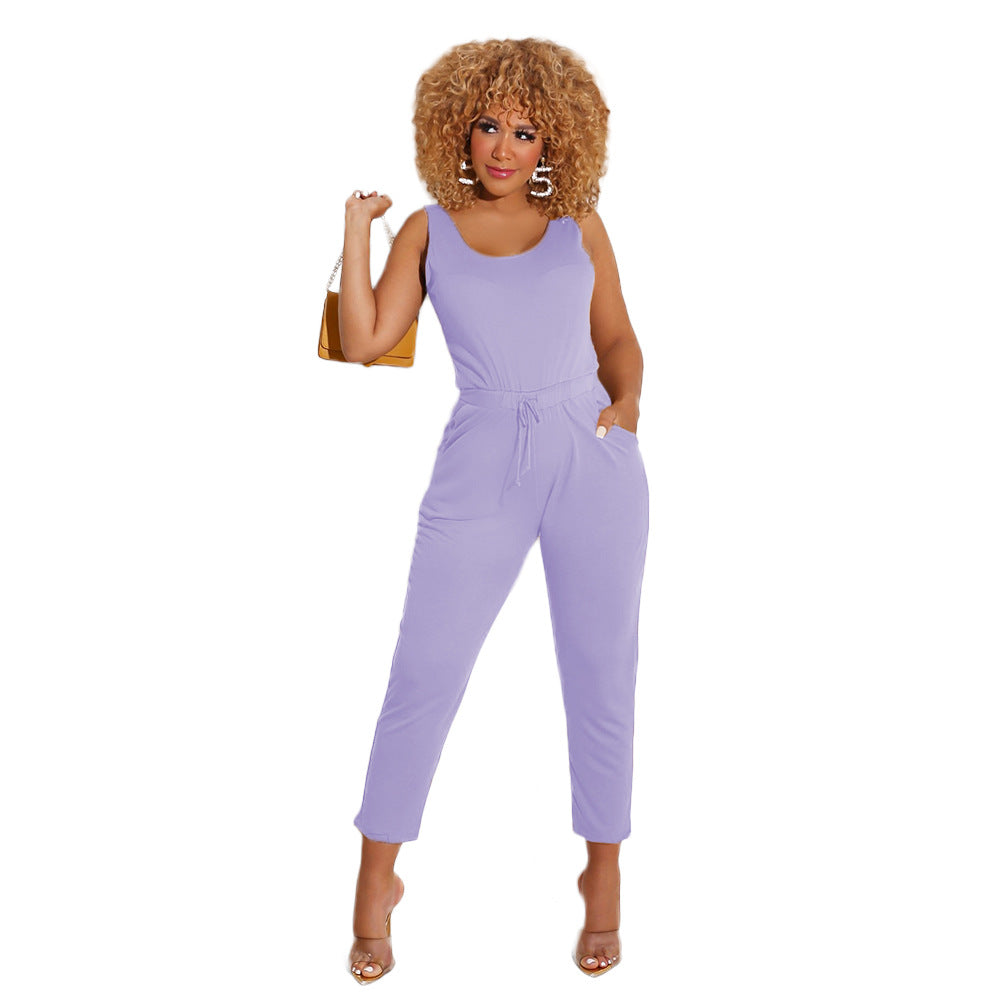Body une pièce sans manches de couleur unie coupe slim