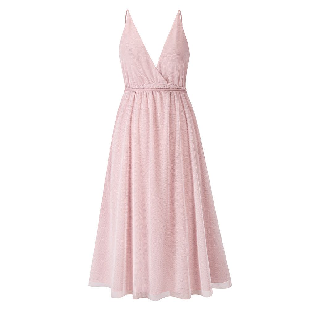 Cami-Kleid Mesh Elegantes Kleid Brautjungfernkleid