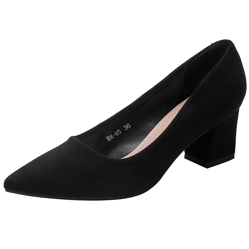 Women's Civil Servant Interview Black High Pointed Toe