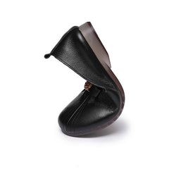 Women's Flat First Layer Cowhide Soft Bottom