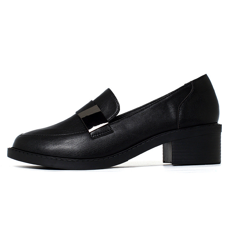 Women's British Style Soft Chunky Comfort Leather Shoes