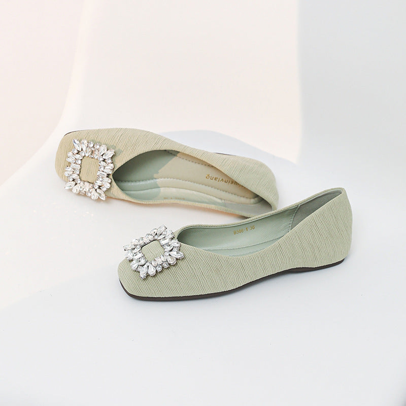 Women's Summer Slip-on Low-cut Rhinestone Soft Bottom