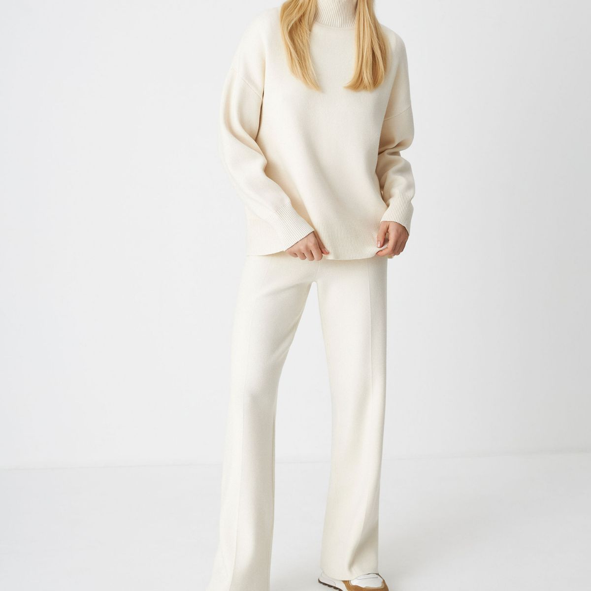 Langarm Russische Halb Hohe Kragen Pullover Lose