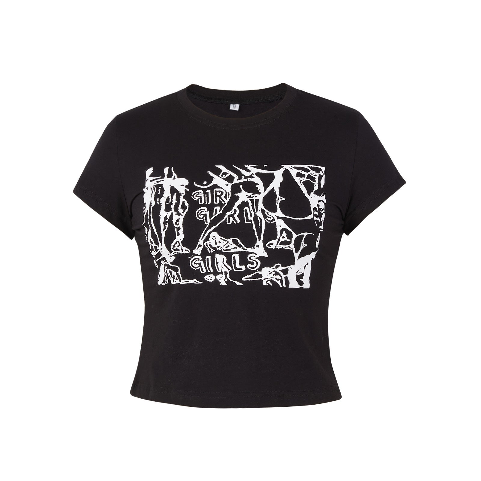 T shirt Casual Millennium Abstract Pattern Print Cropped Cropped T shirt