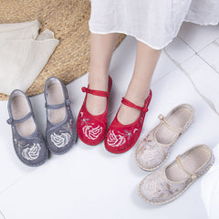 Women's Beijing Cloth Flat Handmade Embroidered Mother
