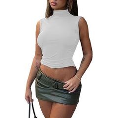 Casual Sleeveless Slim Fit Bare Back T shirt Top