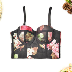 Net Yarn Floral Vest with Chest Pad Shaping Top Breathable Chest Support Slimming Sling Boning Corset Boning Corset