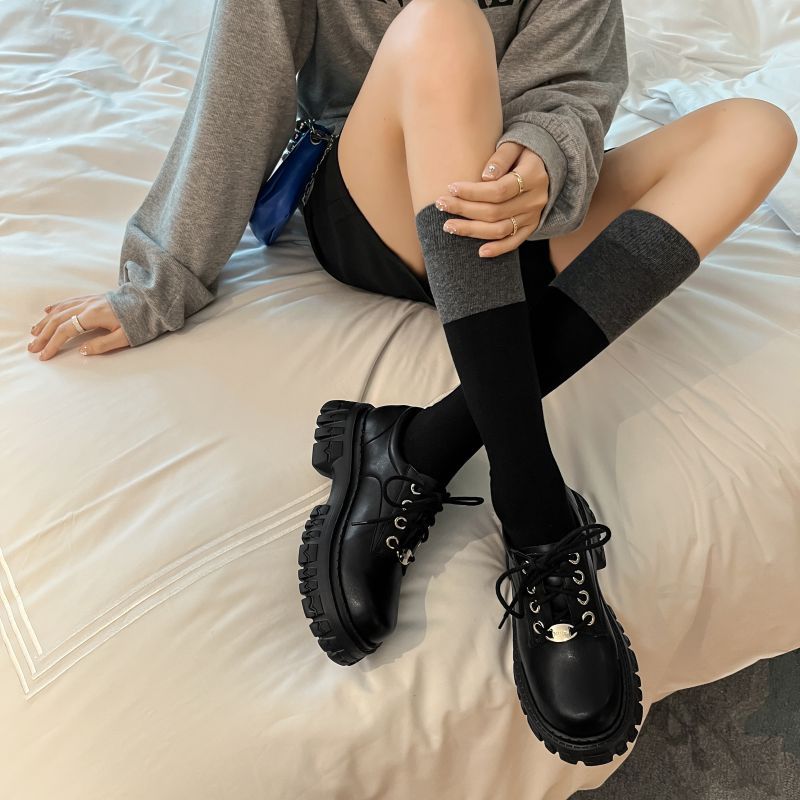 Women's Small Round Toe Height Increasing British Style