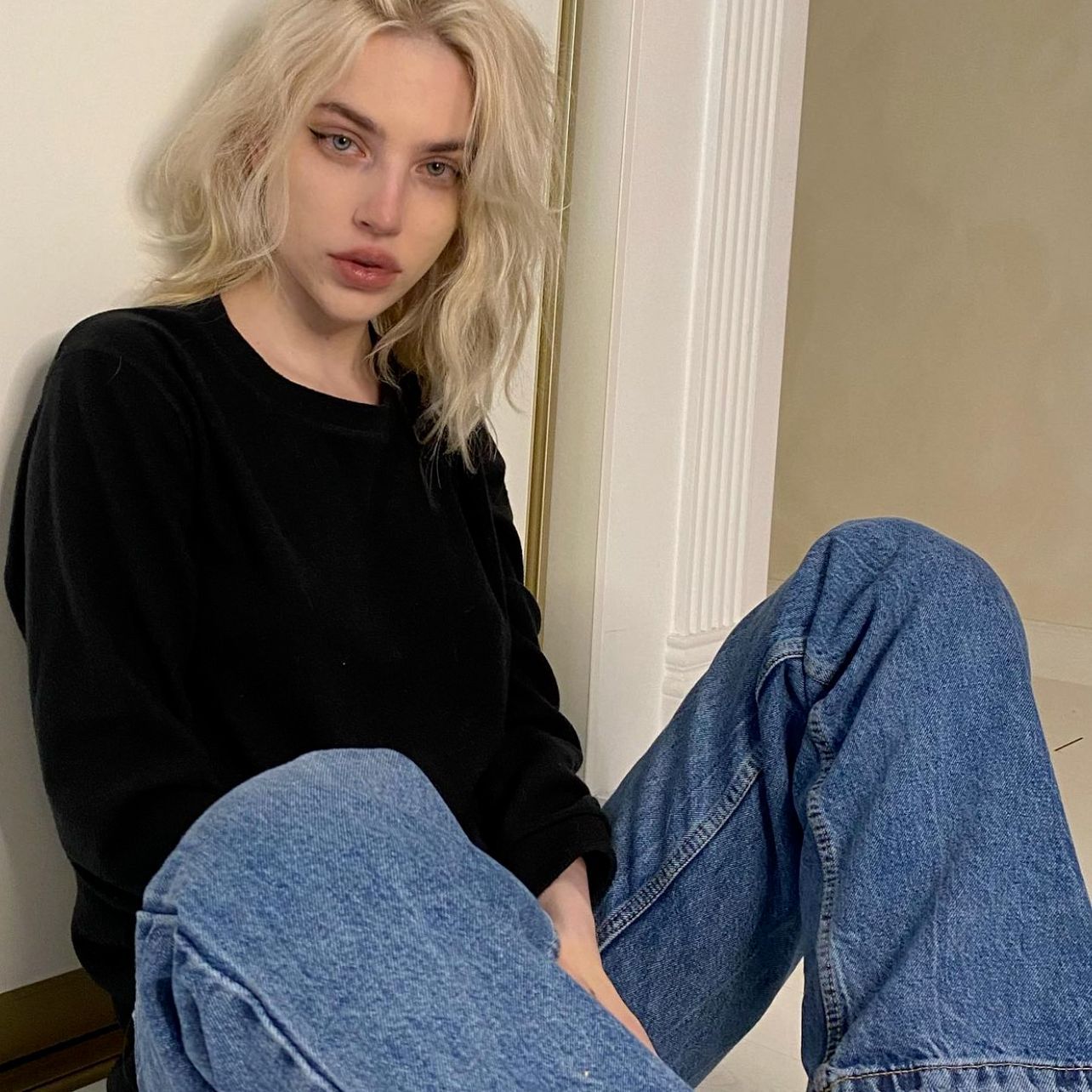 Jean droit tendance rétro High Street, pantalon ample taille haute