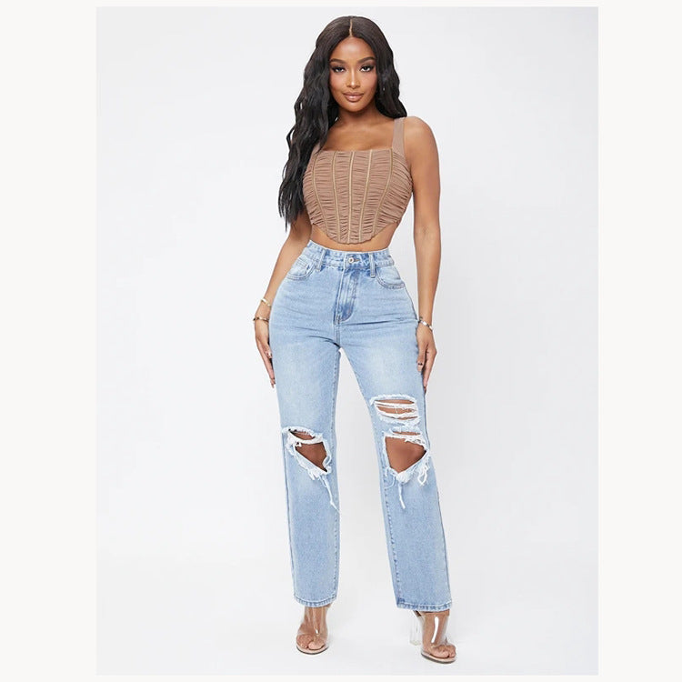 Vervet by Flying Monkey StOut Full Size Distressed Cropped Jeans
