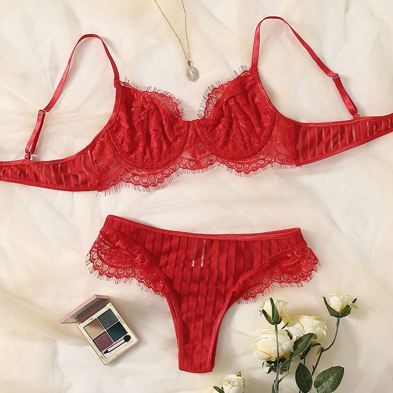 Lingerie See through Briefs Lace Two Piece Suit