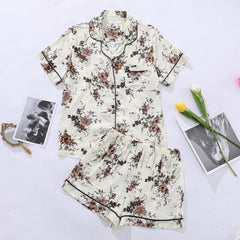 Pajamas Short-Sleeved Cardigan Home Wear Suit