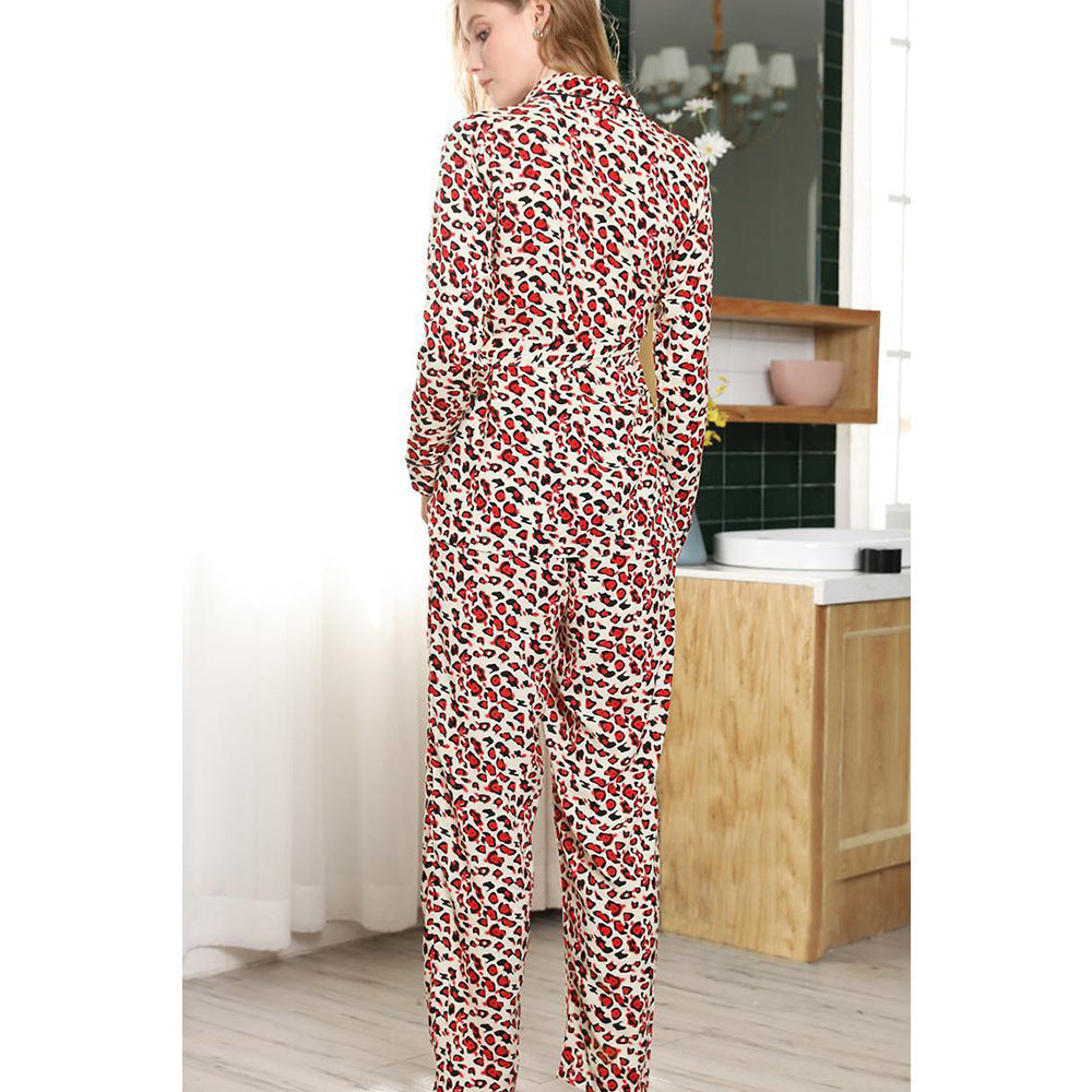 Pajamas Cardigan Long Sleeve Pants Homewear Suit Pajama