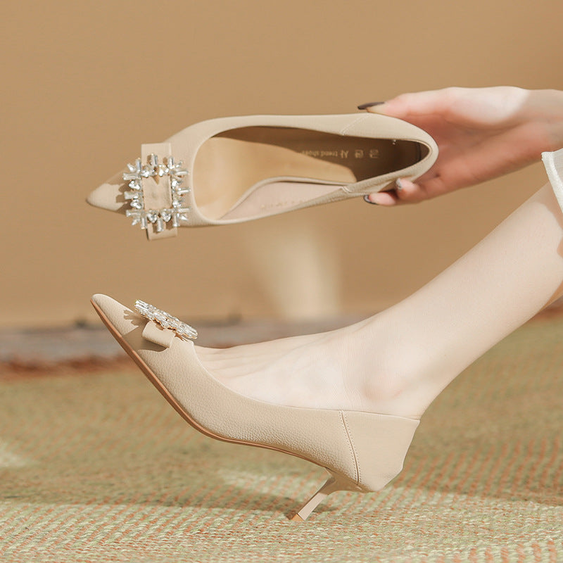 Women's Color High Frosted Elegant Summer Pointed