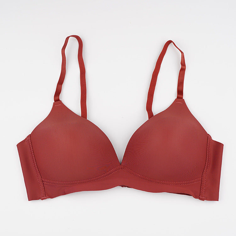 Soutien-gorge push-up réglable en nylon fin et respirant, sans anneau en acier, grande poitrine, anti-affaissement