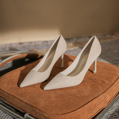 Damen Spitz High Stiletto Frühling Wildleder Heels