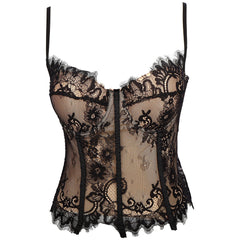 Thin Boning Corset Strap Waist Tight Lace Bottoming Vest Bra-Free Can Be Worn outside Mesh Shirt