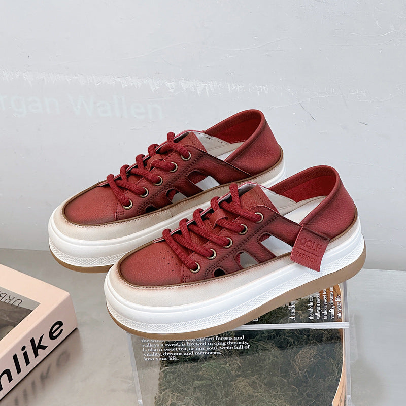 Chaussures de sport blanches d'été à bout fermé pour femmes, respirantes