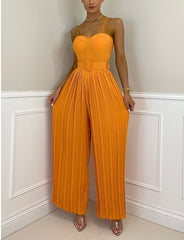 spring/Strap Pleated Belt Slim Fit Bodysuit