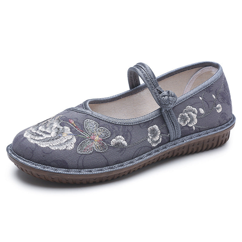 Women's Beijing Cloth Flat Handmade Embroidered Mother