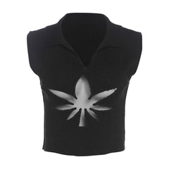 Cropped Hollow Out Cutout Slim Thin Looking Cool Street Knitted Top