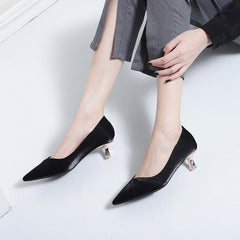 Women's Fu Bridesmaid High Stiletto Satin Mid