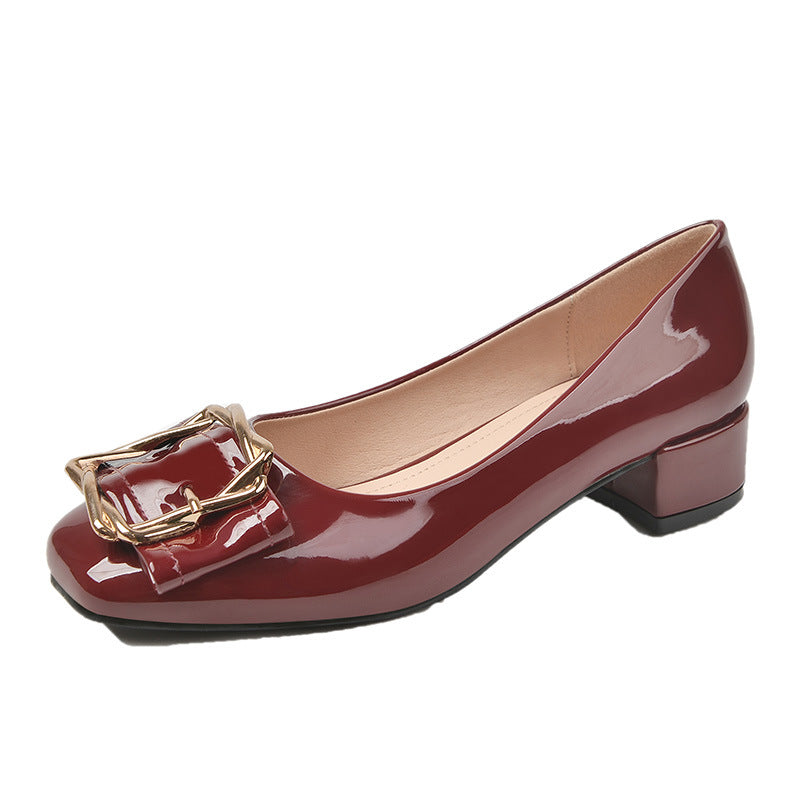 Women's Large Size Autumn Mid Low-cut Square