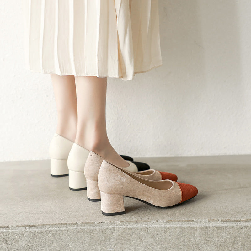 Women's Low-cut Spring Chunky Comfortable Round Toe
